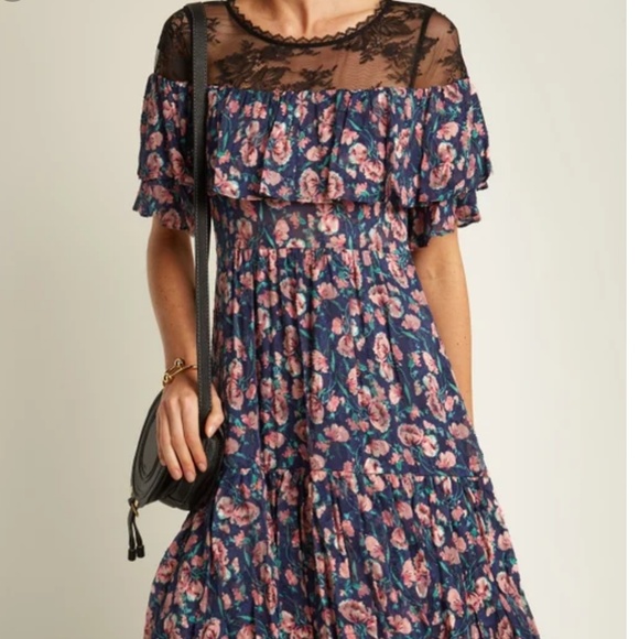 Rebecca Taylor Tea Rose Midi Dress Size 6 - Picture 5 of 12